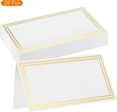 MECCANIXITY 20pcs Place Cards, Line Border 10x9cm/3.34×3.54-inch (L*W), White