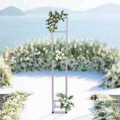 Wedding Arch Backdrop Stand White Wedding Arches for Ceremony Square Arch Stand