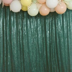 HUNTER GREEN 8 ft x 8 ft Sequined Backdrop Curtain Party PhotoBooth Decorations