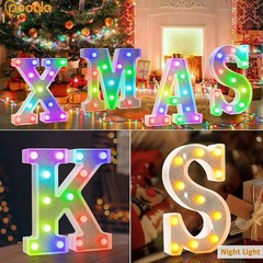 Pooqla Colorful Light Up Letters, Led Marquee Letter Light Sign Battery Power…