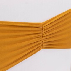 5 Gold Spandex Ruffled CHAIR SASHES Wedding Party Home Decorations