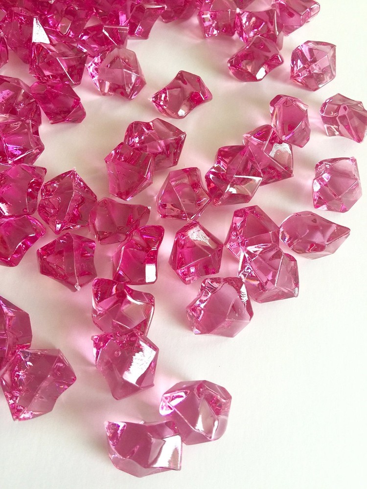 8 Lb Crystal Acrylic Ice Rock Vase Gems/Table Scatters (Medium 2.5cm Pink Plum)