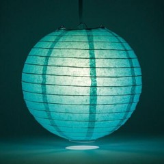 4″ Teal Round Paper Lantern, Even Ribbing, Hanging Decoration (10 PACK)