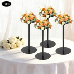 Black 10Pcs Wedding Flower Stands 40cm Flower Stand Wedding Table Centerpieces