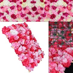 12pcs Artificial Rose Hydrangea Flower Wall Panels Wedding Party Decor 60 x 40cm