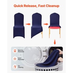 Uimoso 50PCS Navy Blue Spandex Chair Covers for Events and Parties