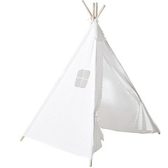 White Kids Teepee Play Tent with Window Indoor Outdoor Playhouse Playroom Home