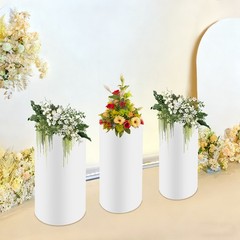 Metal Display Pedestal Stands 3 Pcs White 60×27/65×30/70x35cm Sturdy Cake Stand