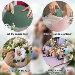 STE 4 PCS Round Floral Fo Blos Half Balls, Wet & Dry Green Flower
