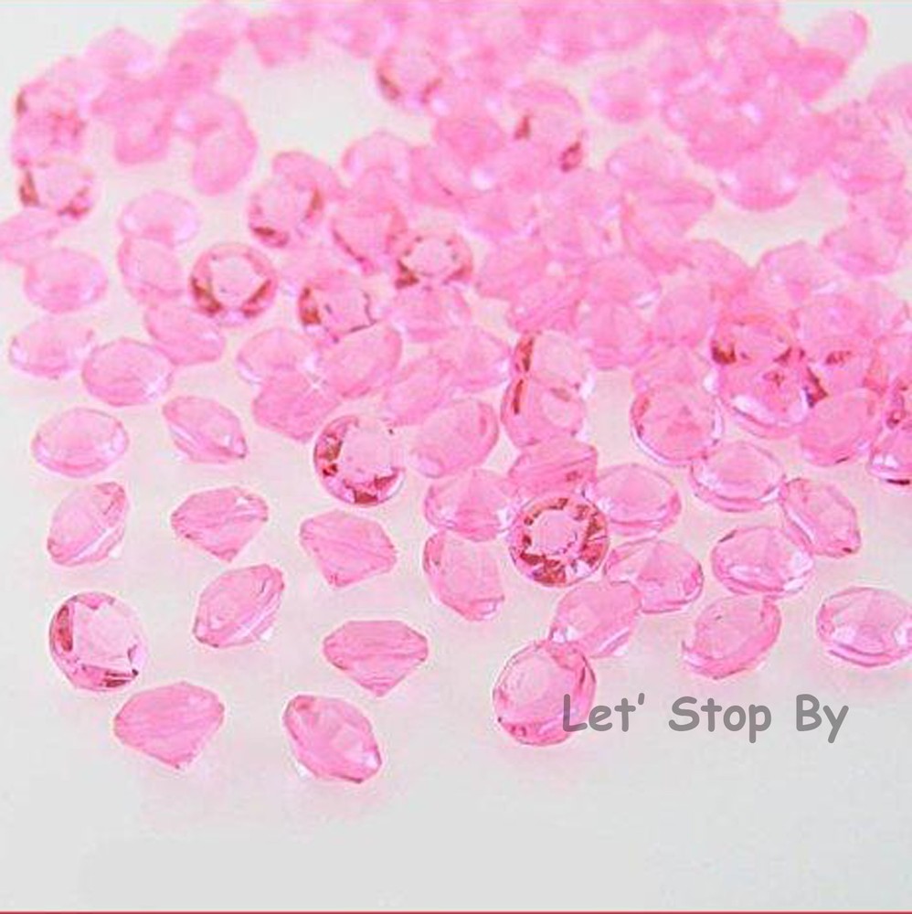 10000 Fuchsia Acrylic Diamond Confetti 4.5mm Wedding Decoration Table Scatters
