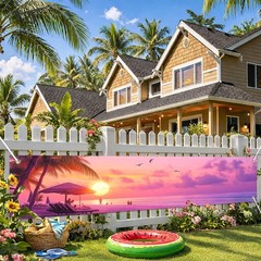 Hello Summer Banner 118 x 20 inch Summer Hawaiian Theme Beach Party Decoratio…