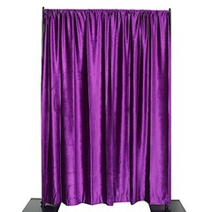 PURPLE 8 ft Premium Velvet Backdrop Curtain Party Wedding Booth Decorations