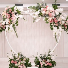 7.2ft Heavy Duty White Heart Shape Wedding Arch Backdrop Stand Metal Arbor Frame
