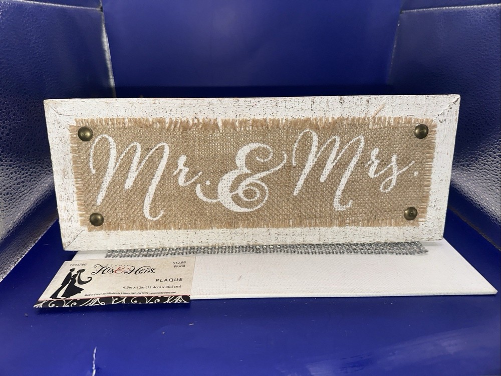 Mr & Mrs wedding Decoration Able To Sit On Counter Or Hang From Hobby Lobby