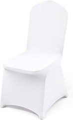 100 Pcs White Slipcovers for Dining Chairs – Stretch & Wrinkle Resistant