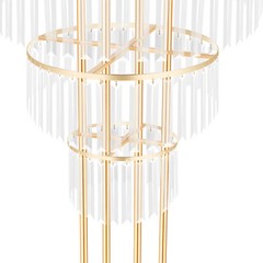 Wedding Gold Crystal Flower Stand, Round Pedestal Stand, Crystal Flower Stand