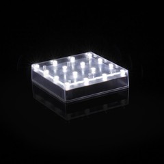 5” LED Light Square Base Vase Plate with 16 Super Bright White LED Lights