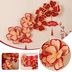 Chinese New Year Decoraiton Wrinkle Flower Wedding Room Background Wall Decor