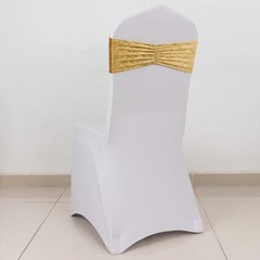 PREMIUM CHAMPAGNE 5 Velvet Ruffled STRETCHABLE CHAIR SASHES Wedding Party Home