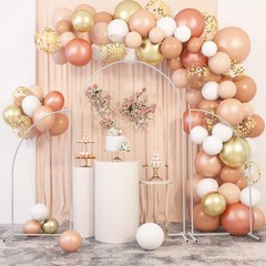 Set Of 2 White Metal Wedding Arch Stands Carbon Steel Backdrop 1.4m