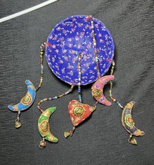 Indian Wedding Decoration Hanging Heart and Moon Umbrella Lot of 2