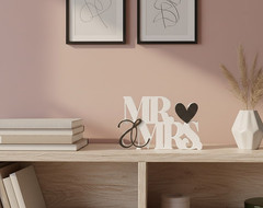MR & MRS Wedding Table Sign with Rings, Valentine’s Day Gift