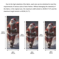 Christmas Santa Claus Door Cover, Stretch Fabric Backdrop Door 35 x 79 in