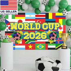 World Football Tournament Cup Celebration Backdrop 43X71 Inch 2026 Vibrant Socce
