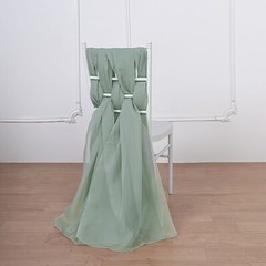 10 Silver Premium Chiffon Wide CHAIR SASHES Wedding Party Reception Light Gray