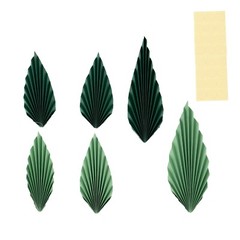 6 GREEN Leaves Hanging Paper Fans Wall Decor Party Centerpieces