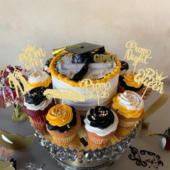 Gyufise 24Pcs Prom Cupcake Topper 2026 Prom Cake Topper for Party 2026 Gradua…