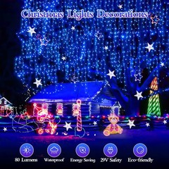 1600 LED 164FT Outdoor Christmas Lights Plug in 8 Modes with Timer Dimmable C…