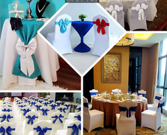 Lot of 25 Black Reversible Satin Wedding Shower Party Bow Tie Chair Decor NEW!