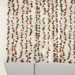 2Pcs 16.4Ft Fake Flower Garland Artificial Rose Vines | Pink Faux Flower