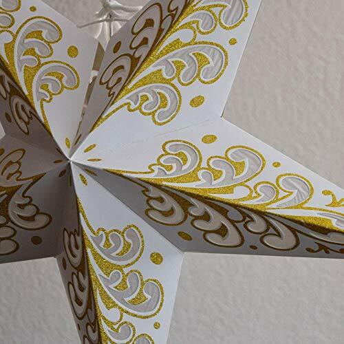 Quasimoon 24″ Gold Wave Glitter Paper Star Lantern, Hanging by PaperLanternStore