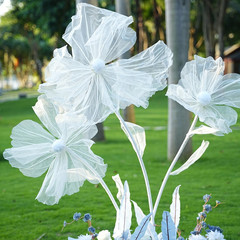 Giant White Silk Flowers for Wedding Reception, Party Decor & Photo Props