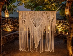 Handmade Macrame Large Backdrop Curtain Bohemian Decoration Wall Arch Backdrop