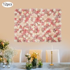 Artificial Flower Wall Backdrop, 12PCS Artificial Flower Wall Panels