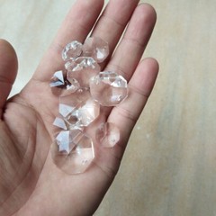 100pcs 10~24MM 2 Holes Octagonal Crystal Beads Prism Chandelier Curtain Part DIY