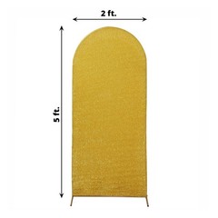 5 ft GOLD Metallic Fitted Spandex Round Top Arch STAND COVER Party Events
