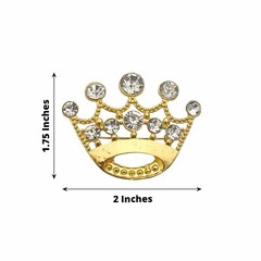 2 in Metal Rhinestones Crown Brooch Chair SASH PIN Party Events Decorations