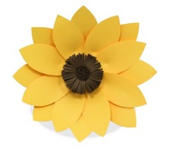 Decor In The Box 5 Piece Handmade Paper Flower Set Fully Assembled -Sunflower