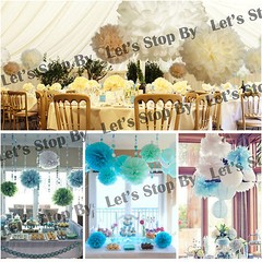 3pcs 4″ Tissue Paper Pom Poms Ball Lanterns Wedding Birthday Christmas Craft DIY