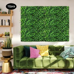 12 Pieces Greenery Wall Panels Artificial Greenery Panels Outdoor/Indoor Wedding