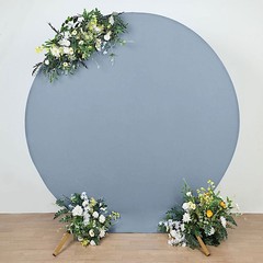 DUSTY BLUE 7.5 ft Fitted Spandex Round BACKDROP STAND COVER Party Wedding