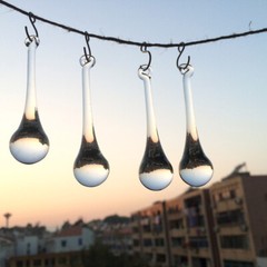 30pcs 20*80mm Raindrop K9 Crystal Chandelier Hanging Pendant Prisms Suncatcher