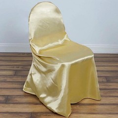 6 Champagne SATIN UNIVERSAL CHAIR COVER Wedding Banquet Reception Decorations