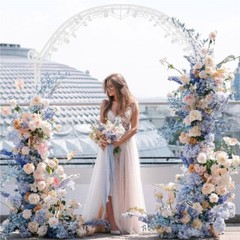 Large Rust-proof Wedding Arch Garden Arbor Curved Metal Garden Arch Trellis NEW