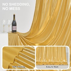30x10FT Gold Sequin Backdrop Curtain Panels for Parties,Rich Gold Non-Sheddin…