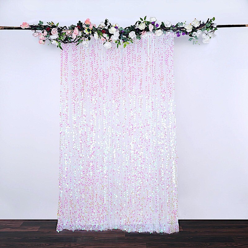 IRIDESCENT 8×8 ft Big Payette Sequined BACKDROP CURTAIN Wedding Decorations